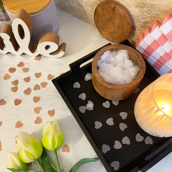 Papier Herz Konfetti Herzen Tischdeko Streu Deko für Valentinstag JGA Hochzeit Geburtstag Liebe - weiß