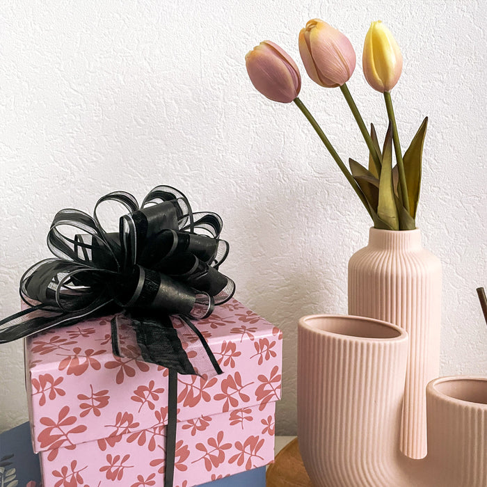 Geschenkschleife Deko Schleife für Geschenke Tüten Zuckertüte Weihnachten Geschenkdeko - schwarz