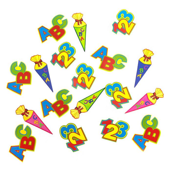 Schuleinführung Schulanfang Einschulung Deko Set - Schulkind Folienballon + 2 Girlanden + 3 Konfetti Sets