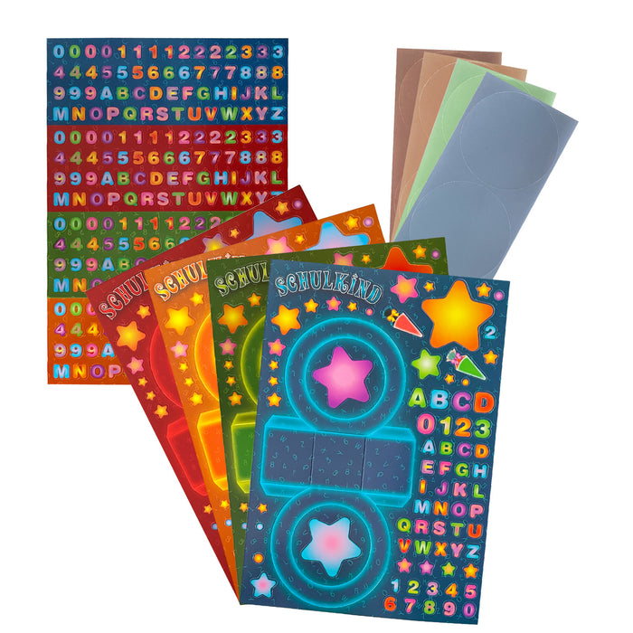 Schuleinführung Schulanfang Einschulung Deko Set - Girlanden + Teelichter + Konfetti + Luftballons