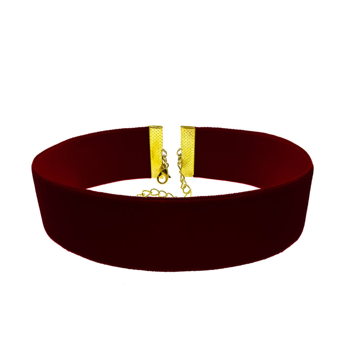 Halsband Halskette Kette für Damen Mädchen Choker JGA Junggesellinnenabschied Party - weinrot