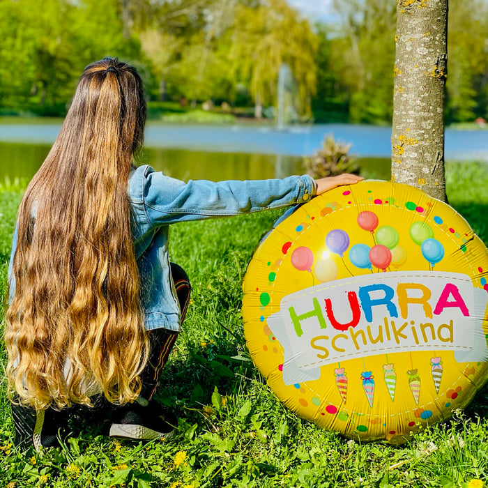 Schuleinführung Schulanfang Einschulung Deko Set - Schulkind Girlande + Luftballon + Zuckertüten Konfetti