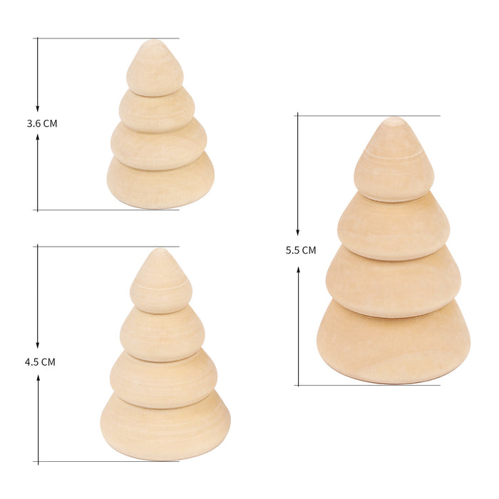 3 Holz Tannenbäume Natur Farben Tischdeko Dekoration Herbst Weihnachten Kinder Basteln Bemalen - Echtholz