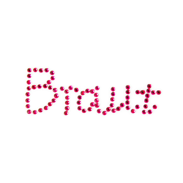 Braut + Team Braut Strasssteine Sticker Set JGA Hochzeit Aufkleber für Geschenke Schuhe uvm. - pink