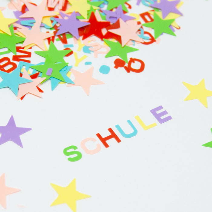 ABC Alphabet Buchstaben Konfetti Streudeko Tisch Deko Schuleinführung Geburtstag Feier Party bunt