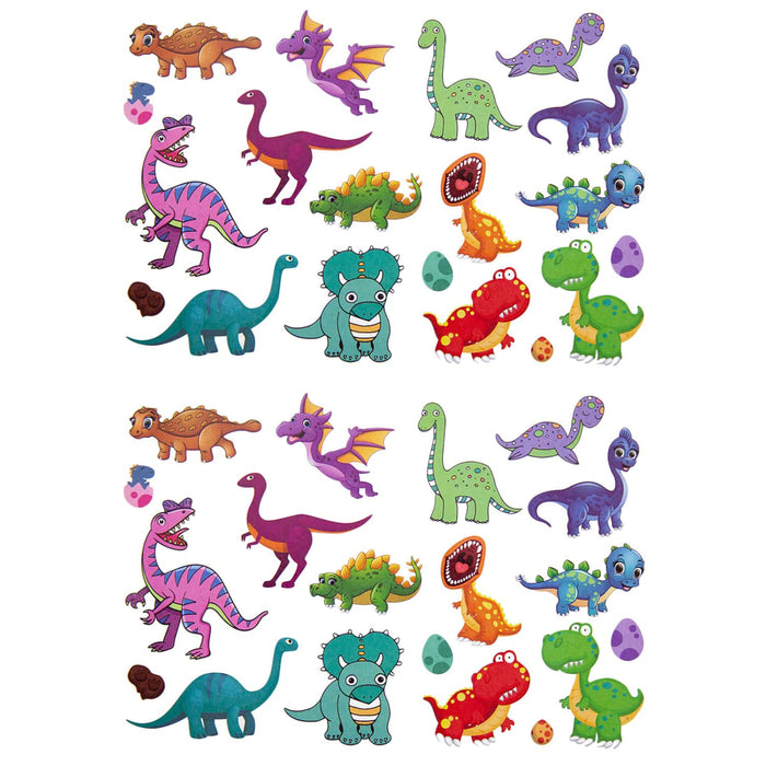 Dino Party Kinder Geburtstag Deko Set - Girlande + Temporäre Tattoos + Geschenktüten - für Jungs