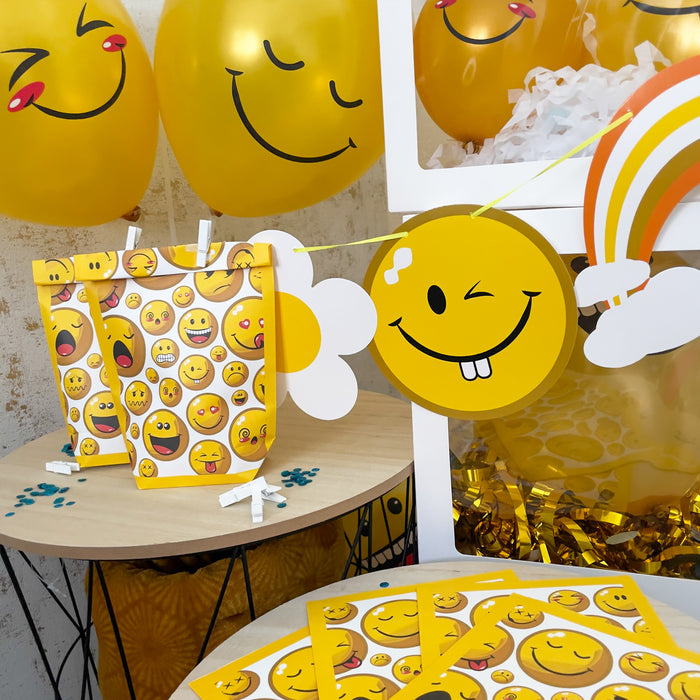 6 Smiley Geschenktüten Pferd Papiertüten für Kinder Geburtstag Motto Party Einschulung Mitgebsel