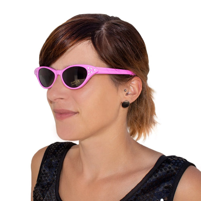 Sonnenbrille Retro Vintage 50er 60er Jahre Stil Damen - rosa