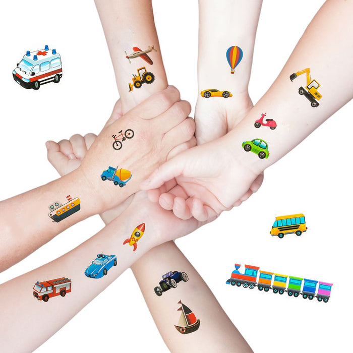 36 Temporäre Klebetattoos Kinder Tattoo Set - Auto Bagger Traktor Mix