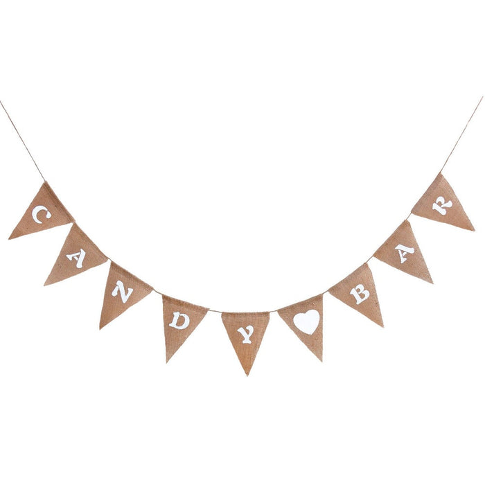 Candybar Hochzeit Geburtstag Party Girlande Banner - Jute