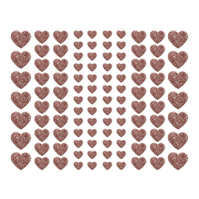 106 Herz Sticker Aufkleber Set mit Glitzer Scrapbooking Basteln Hochzeit Valentinstag Deko roségold