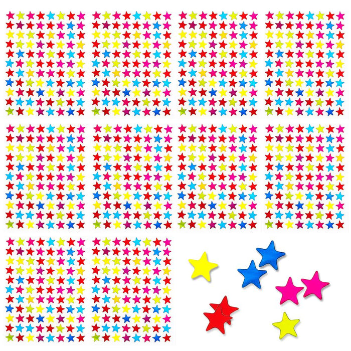 880 Stern Sticker Sterne Aufkleber Gänzend Scrapbooking - bunt