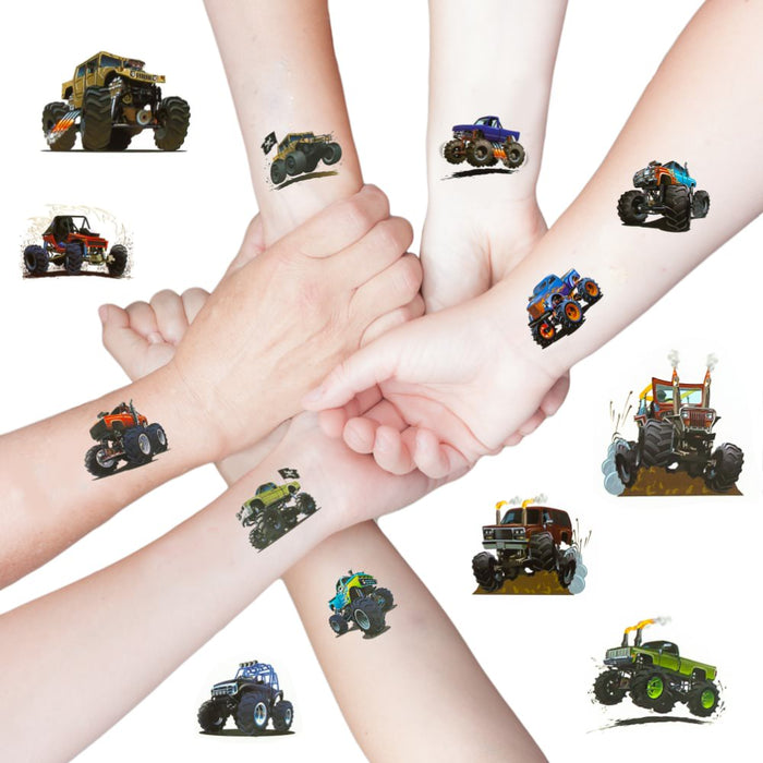 Temporäre Klebetattoos Kinder Tattoo Set 36 Stk - Monster Truck