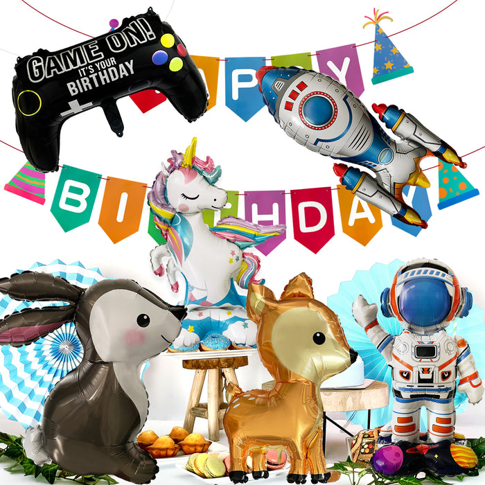 3D Folienballon Hase für Jungen und Mädchen zum Kindergeburtstag Deko Motto Party