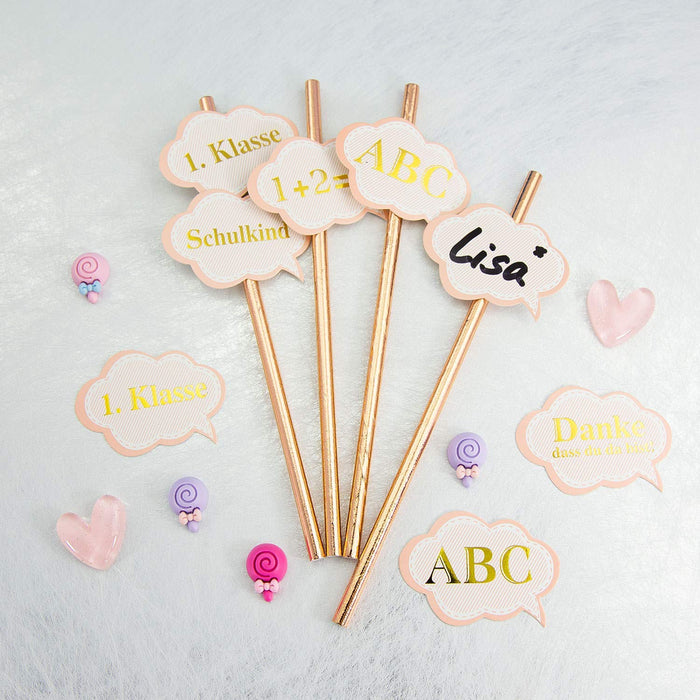 Schuleinführung Schulanfang Einschulung Deko Set - Schulkind Folienballon + 2 Girlanden + Zuckertüten Konfetti + Konfetti Set mit Schulmotiven