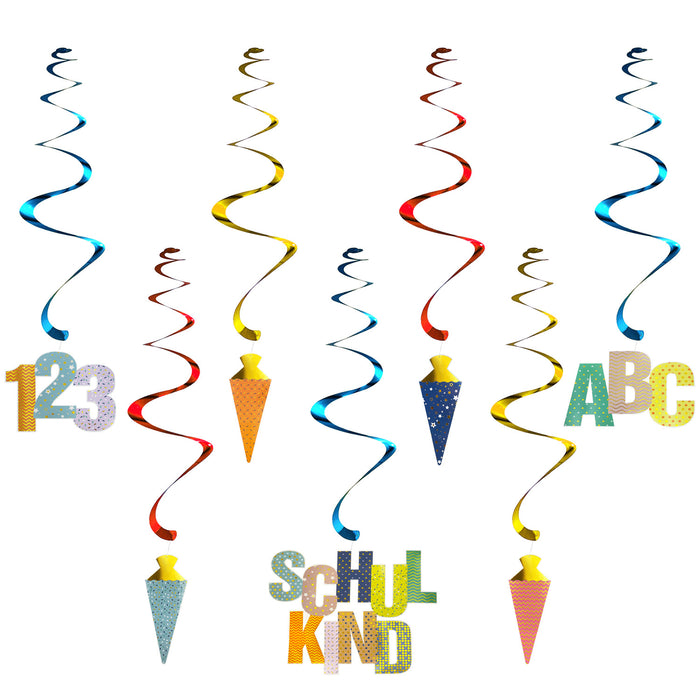 Schuleinführung Schulanfang Einschulung Deko Set - Girlanden + Konfetti + Luftballons + Deko Schachteln