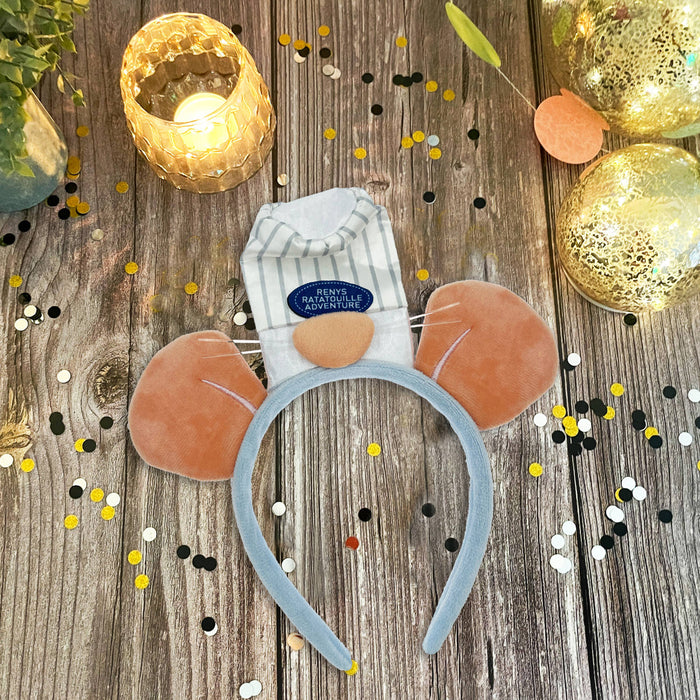 Haarreif Ratten Ohren mit Kochmütze Haarreifen für Fasching Karneval Kostüm Accessoire - grau