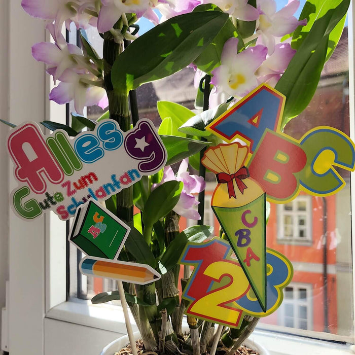 Schuleinführung Schulanfang Einschulung Deko Set - Schulkind Folienballon + 2 Girlanden + 3 Konfetti Sets