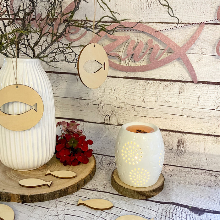 Girlande Alles Gute zur Konfirmation mit Fisch Hängedeko für Konfirmation von Mädchen - rosa