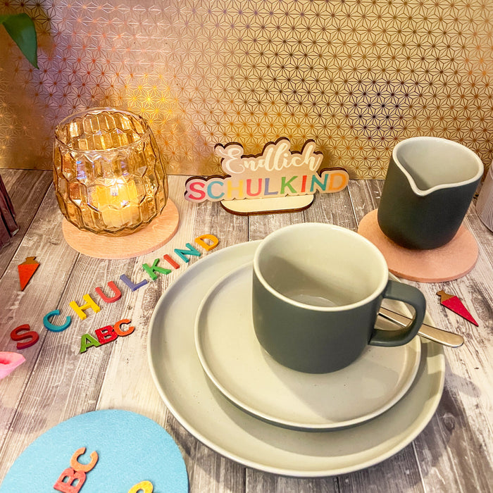 4 Filz Untersetzer Getränke Glas Untersetzer rund Ø 10cm als Tischdekoration - rosa