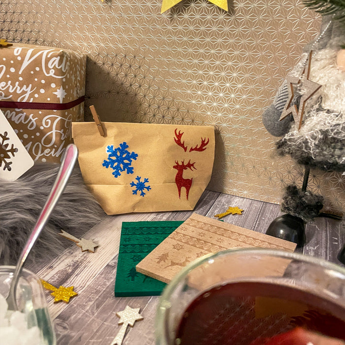 78 Weihnachts Sticker Xmas Glitzer Aufkleber für Weinachten Rentier uvm. Weihnachtsdeko - rot