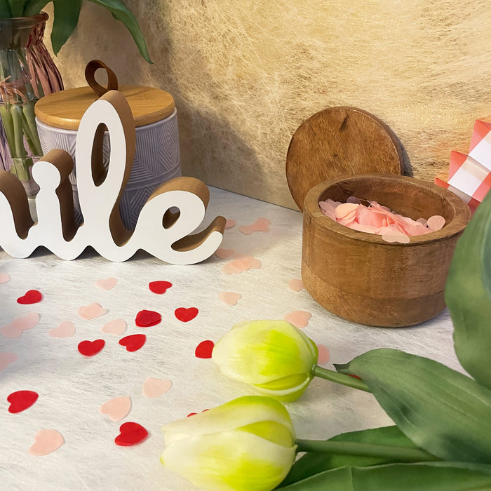 Papier Herz Konfetti Herzen Tischdeko Streu Deko für Valentinstag JGA Hochzeit Geburtstag Liebe - rosa
