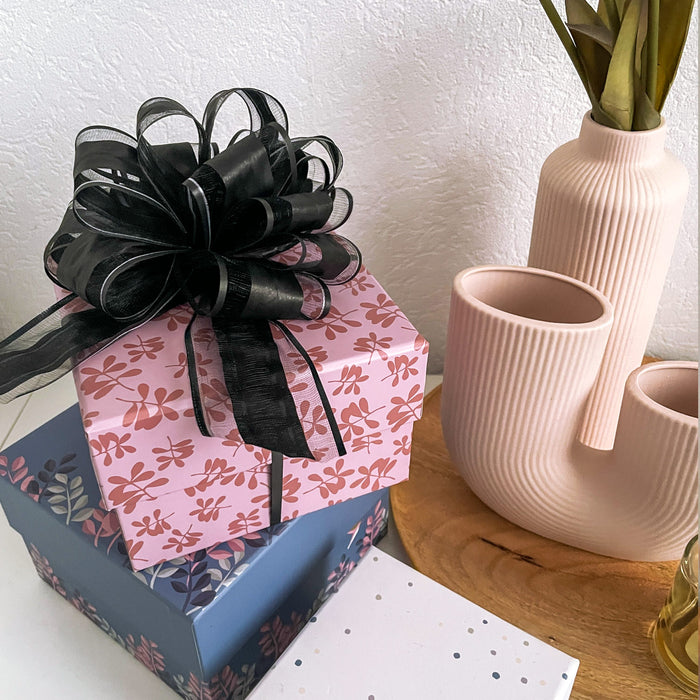 Geschenkschleife Deko Schleife für Geschenke Tüten Zuckertüte Weihnachten Geschenkdeko - schwarz