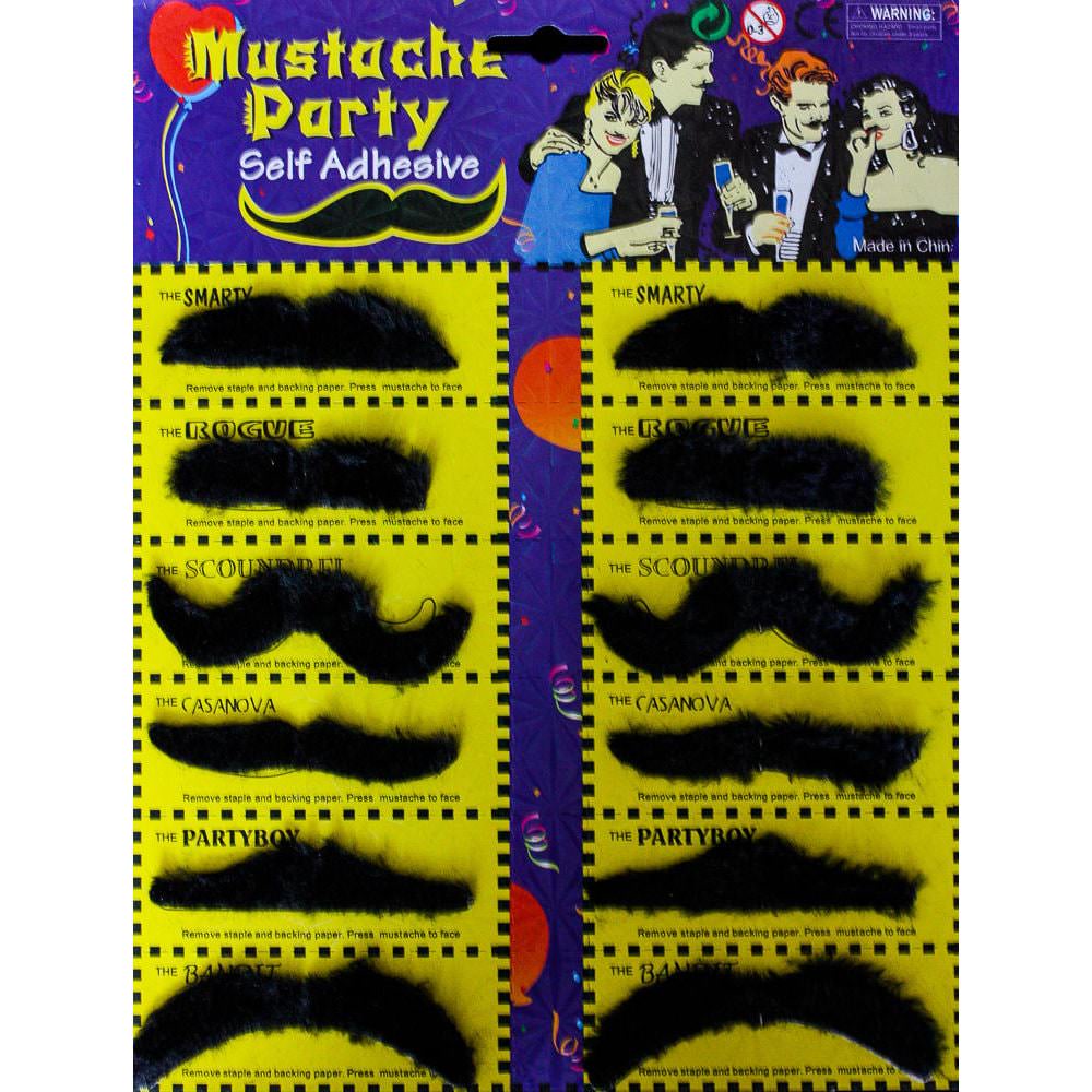12x falscher Bart Kunstbart klebe Bart Party Fasching Karneval — Oblique  Unique