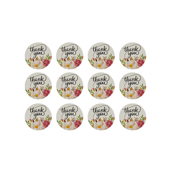 12 Thank you! Danke Sticker mit Blumen Aufkleber Hochzeit Konfirmation Gastgeschenk