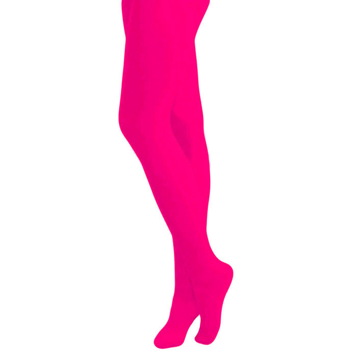 Sexy Strumpfhose für Damen Frauen 80s 80er 90s 90er Jahre Motto Party Fasching Karneval - neonpink