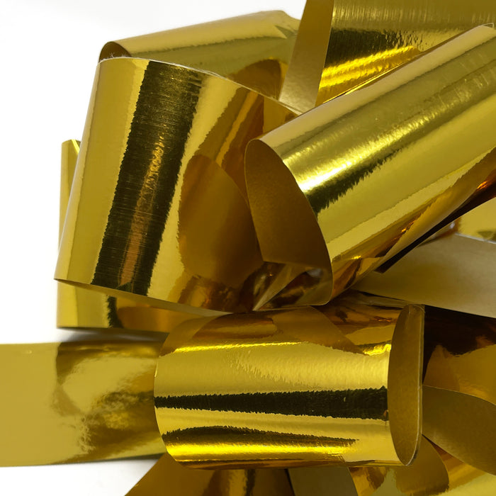 Geschenkschleife Deko Schleife für Geschenke Tüten Zuckertüte Weihnachten Geschenkdeko Metallic - gold