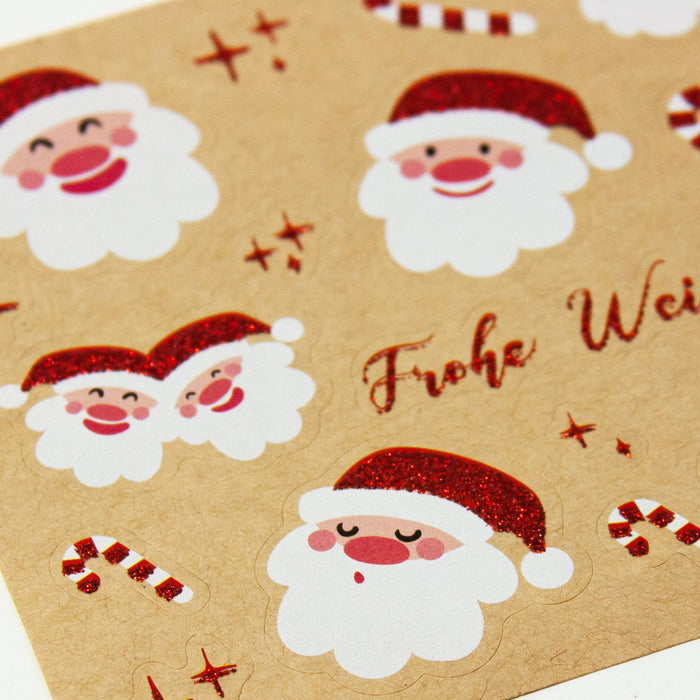 Weihnachtsmann Aufkleber Frohe Weihnachten Sticker für Weihnachten Weihnachtsaufkleber Weihnachtsdeko