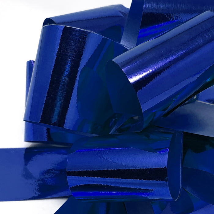 Geschenkschleife Deko Schleife für Geschenke Tüten Zuckertüte Weihnachten Geschenkdeko Metallic - blau