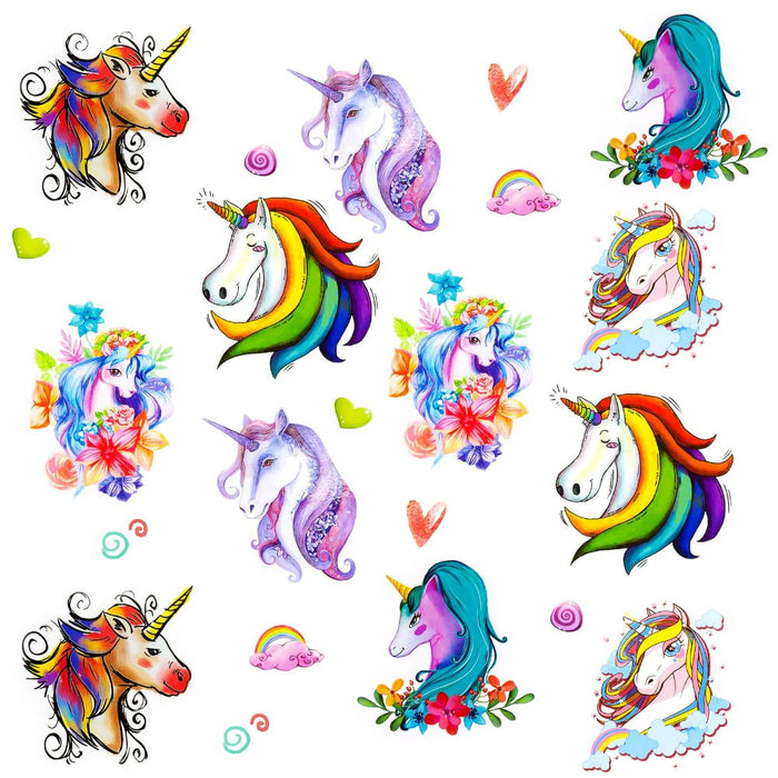 Einhorn Tattoo Set 12 Stk. Temporäre Unicorn Tattoos Kinder Geburtstag