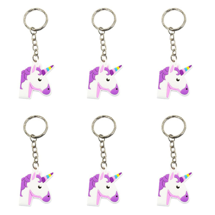 6 x Schlüsselanhänger Einhorn Unicorn Anhänger Mitgebsel lila