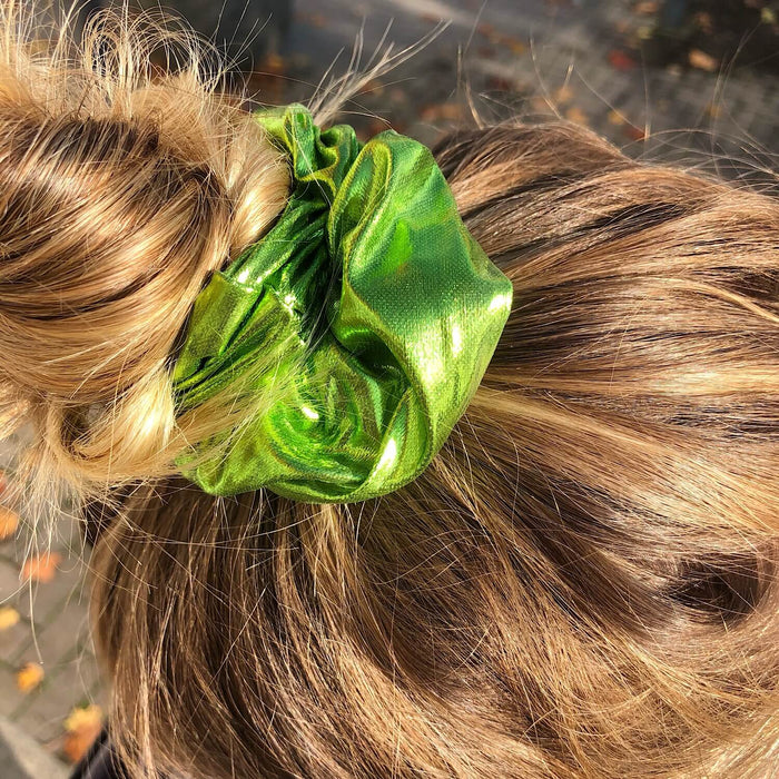 Scrunchie Haargummi Zopfgummi Haarband für Mädchen Damen 80er Jahre 80s Motto Kostüm Party - grün