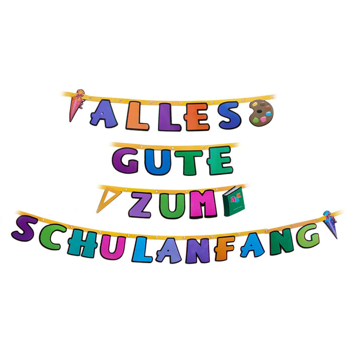 Schuleinführung Schulanfang Einschulung Deko Set - Luftballons + Girlande + Kinder Tattoo Set