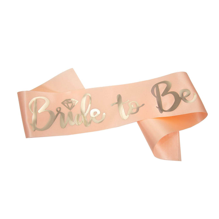 JGA Hochzeit Accessoire Set - Braut Schärpe + Braut - Team Braut Tattoos lachs roségold