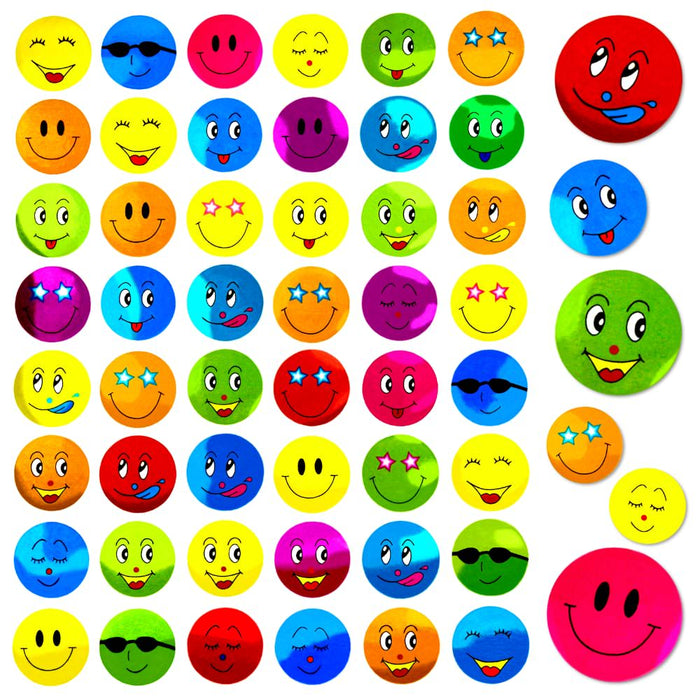 480 Smiley Sticker Aufkleber Face Lächeln Frech Positiv - bunt