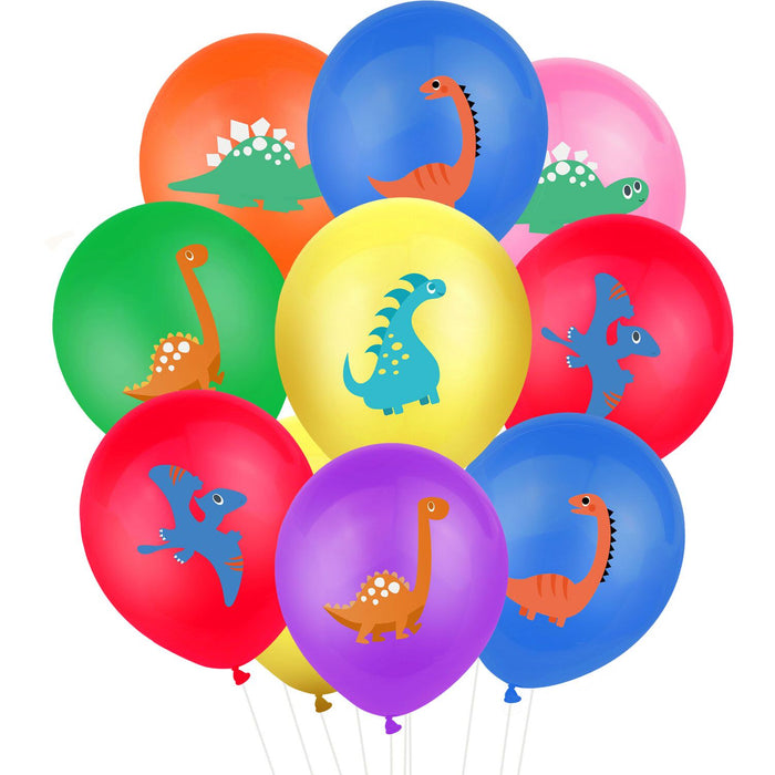 10 Dino Luftballons für Kinder Geburtstag Motto Party Schuleinführung Dinosaurier Ballons Farbmix