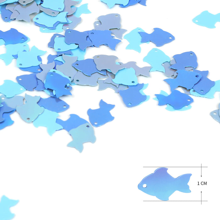 Fisch Konfetti Streudeko Tischdeko für Taufe Kommunion Konfirmation - blau