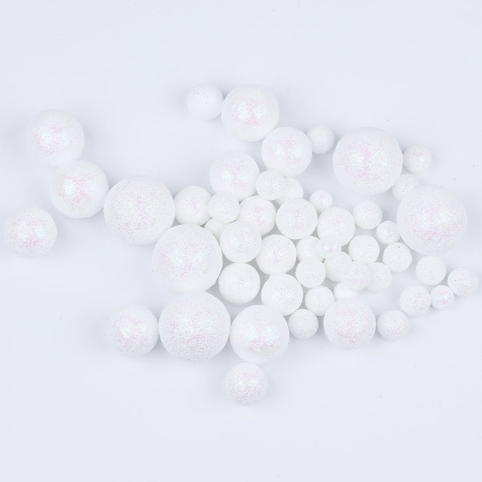 Styropor Kugeln als Streudeko Tischdeko Deko für Weihnachten Weihnachtsdeko zum Basteln DIY - weiß