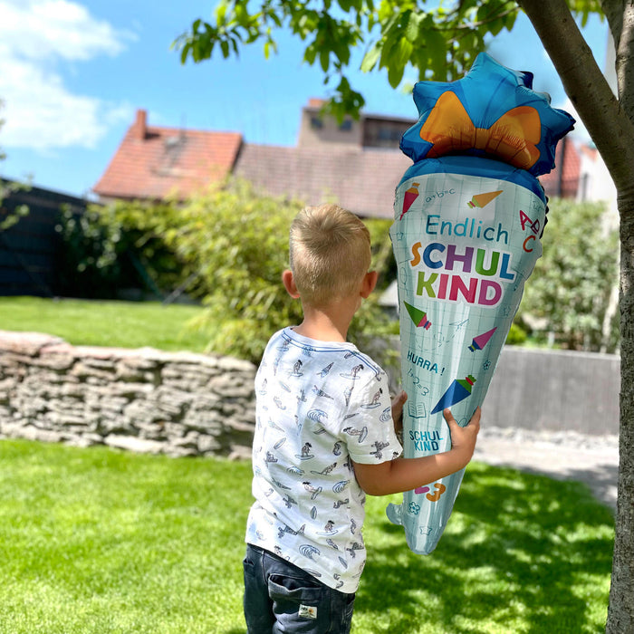 Schulkind + Zuckertüte Folien Luftballons für Schuleinführung Schulanfang Einschulung Dekoration Ballon