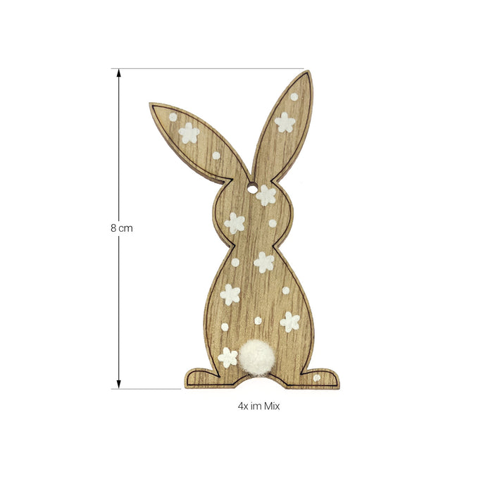 6 Stück Osteranhänger Hase - Niedliche 2D Acryl Osterdeko Zum Aufhängen Für Fenster, Tür & Osterbaum