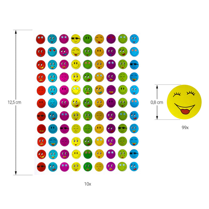 Kinder Sticker Set 3170 Smiley und Stern Aufkleber für Kinder für Kindergeburtstag zum Spielen Basteln