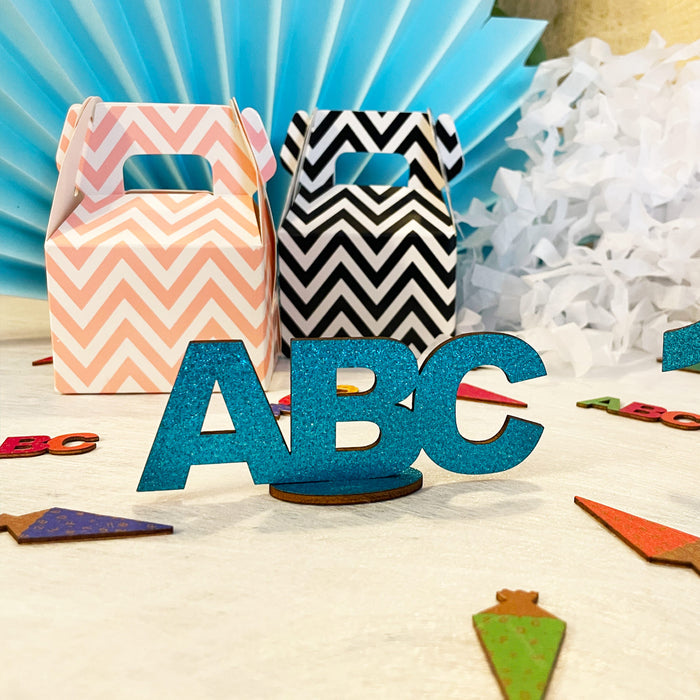 123 ABC Aufsteller Holz Tischdeko für Schuleinführung Einschulung Deko Junge Mädchen - türkis