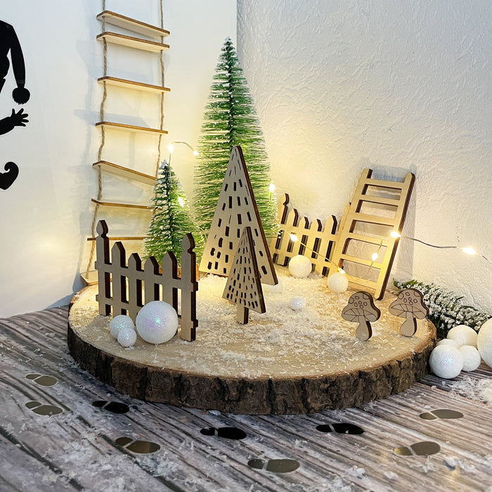 Wichtel Leiter aus Holz zum Aufhängen DIY Deko Dekoration für Wichteltür Weihnachten Advent zum Basteln