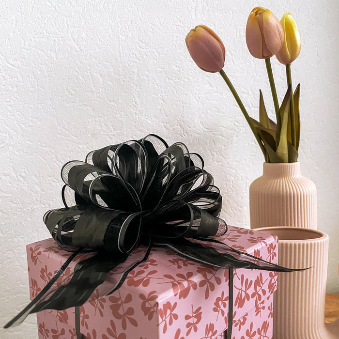 Geschenkschleife Deko Schleife für Geschenke Tüten Zuckertüte Weihnachten Geschenkdeko - schwarz