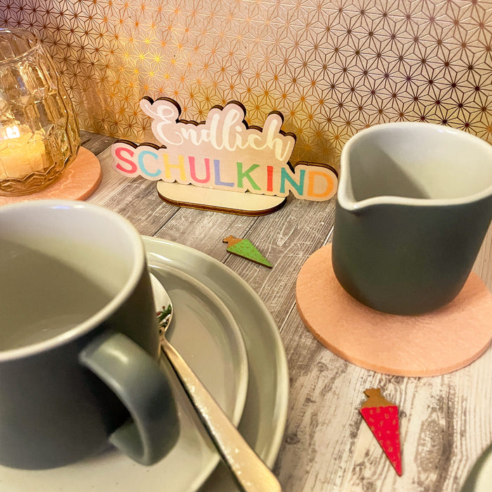 4 Filz Untersetzer Getränke Glas Untersetzer rund Ø 10cm als Tischdekoration - rosa