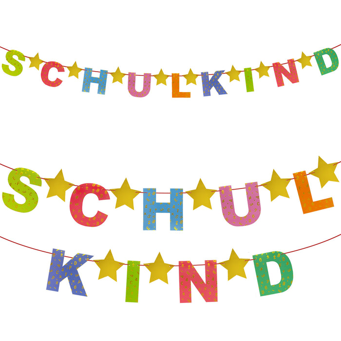 Schuleinführung Schulanfang Einschulung Deko Set - Girlanden + Teelichter + Konfetti + Luftballons